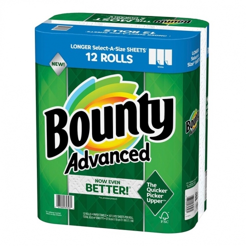 Bounty 隨意撕特級廚房紙巾 107張 X 12捲